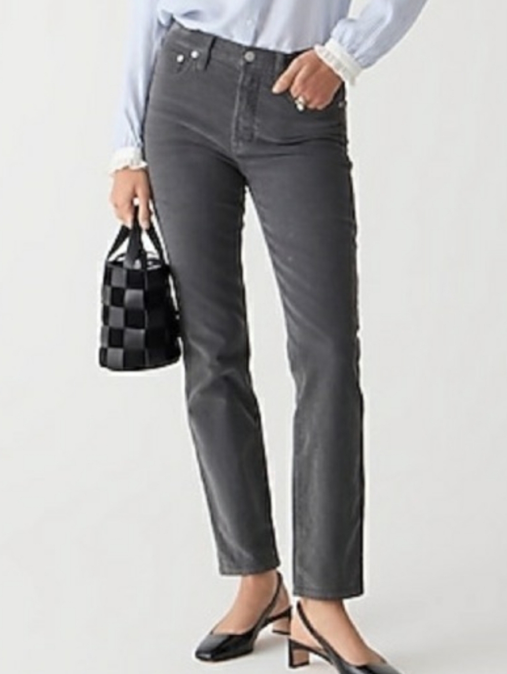 J. Crew Matchstick Straight Leg Corduroy in Charcoal Gray 29R